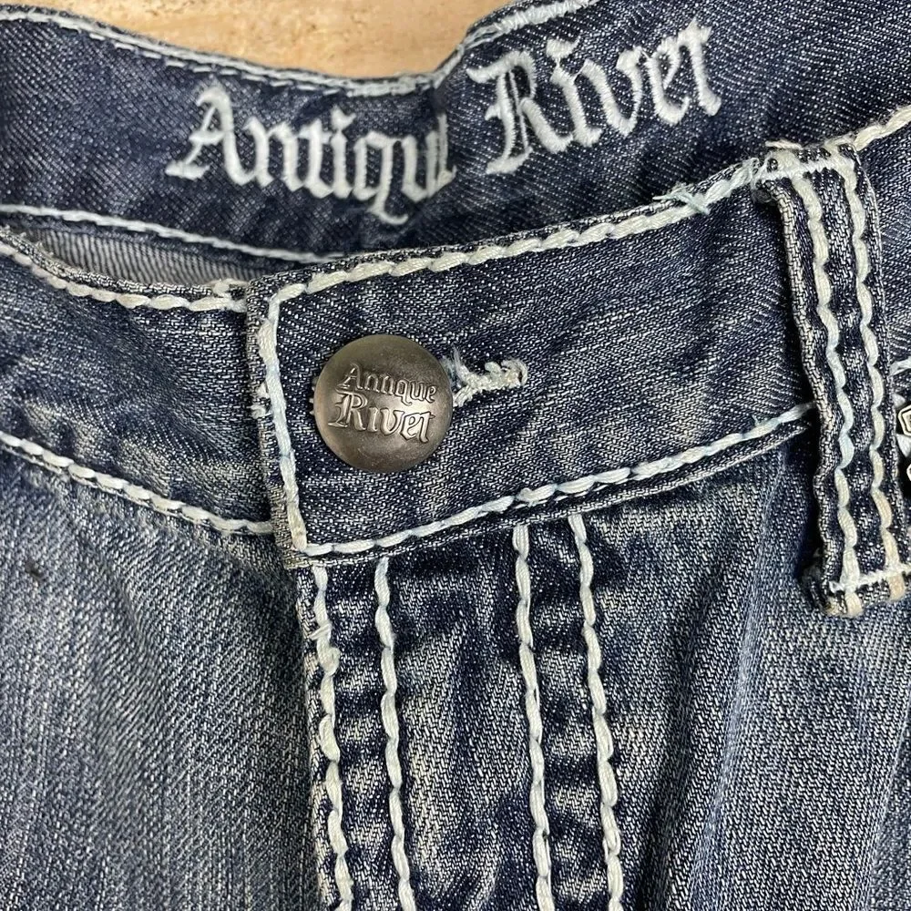 Antique Rivet Jeans 38x32 - Picture 3 of 5